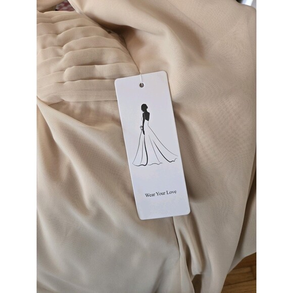 Champagne Simple Mother of the Bride Dress Zipper Back Chiffon Wedding Gowns 6 - Picture 10 of 14